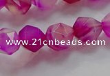 CNG6522 15.5 inches 10mm faceted nuggets line agate beads