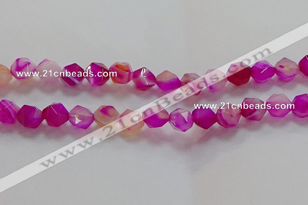 CNG6523 15.5 inches 12mm faceted nuggets line agate beads