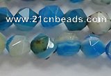 CNG6524 15.5 inches 6mm faceted nuggets line agate beads