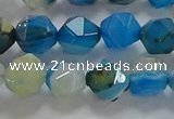 CNG6525 15.5 inches 8mm faceted nuggets line agate beads