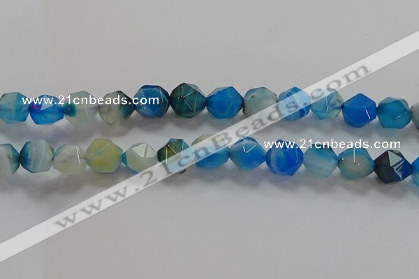 CNG6527 15.5 inches 12mm faceted nuggets line agate beads