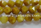CNG6530 15.5 inches 6mm faceted nuggets golden tiger eye beads