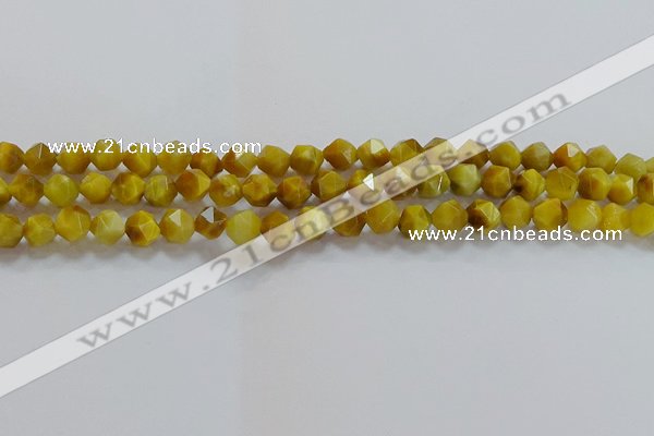 CNG6530 15.5 inches 6mm faceted nuggets golden tiger eye beads