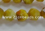 CNG6532 15.5 inches 10mm faceted nuggets golden tiger eye beads