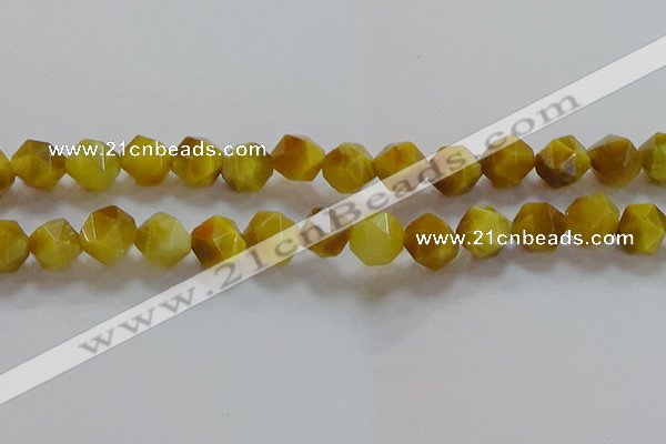 CNG6533 15.5 inches 12mm faceted nuggets golden tiger eye beads