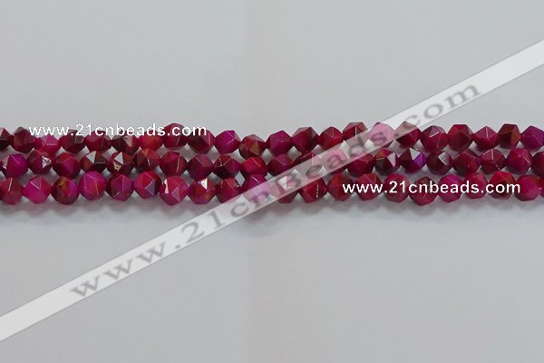 CNG6534 15.5 inches 6mm faceted nuggets red tiger eye beads