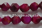 CNG6535 15.5 inches 8mm faceted nuggets red tiger eye beads