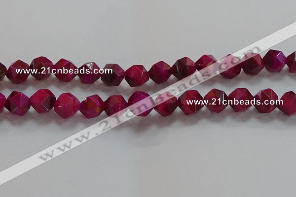 CNG6537 15.5 inches 12mm faceted nuggets red tiger eye beads