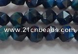 CNG6538 15.5 inches 6mm faceted nuggets blue tiger eye beads