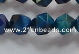 CNG6541 15.5 inches 12mm faceted nuggets blue tiger eye beads