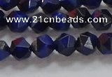 CNG6542 15.5 inches 6mm faceted nuggets blue tiger eye beads