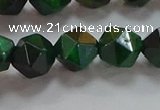 CNG6548 15.5 inches 10mm faceted nuggets green tiger eye beads