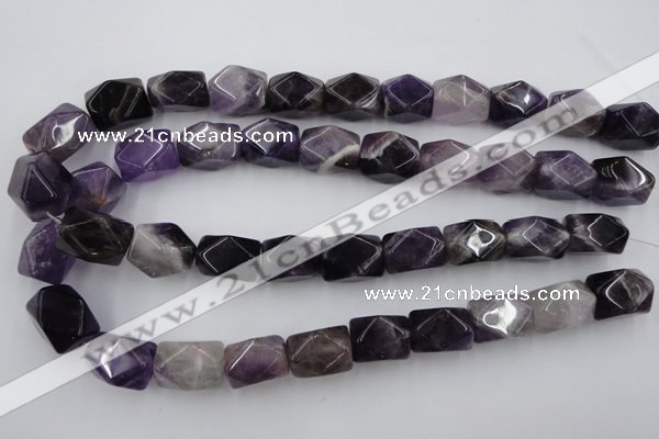 CNG655 15.5 inches 13*18mm faceted nuggets amethyst beads