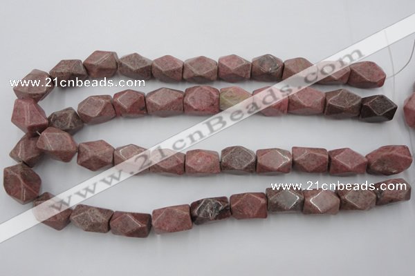 CNG658 15.5 inches 13*18mm faceted nuggets rhodochrosite beads