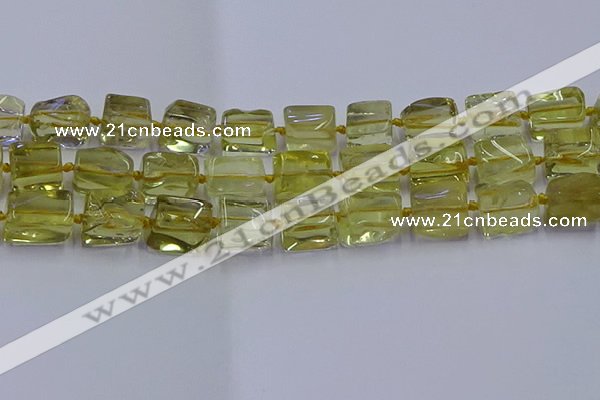 CNG6807 15.5 inches 8*12mm - 10*16mm nuggets lemon quartz beads