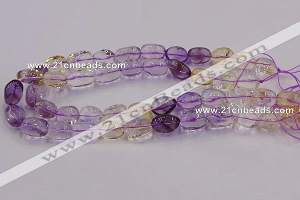 CNG6860 15.5 inches 12*16mm - 13*18mm nuggets amethyst & citrine beads