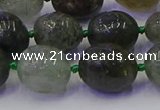 CNG6871 8*12mm - 10*14mm nuggets green rutilated quartz beads