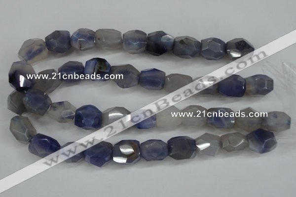 CNG689 15.5 inches 15*18mm - 18*20mm faceted nuggets agate beads