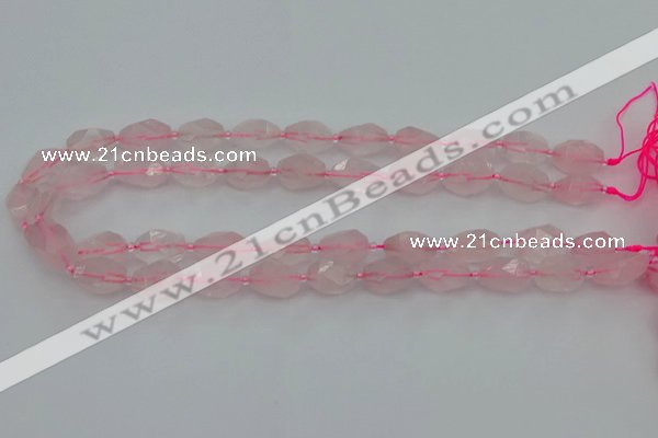 CNG6915 15.5 inches 8*12mm - 12*16mm faceted nuggets rose quartz beads