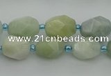 CNG6918 15.5 inches 8*12mm - 12*16mm faceted nuggets aquamarine beads