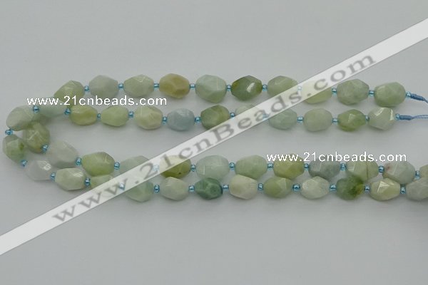 CNG6918 15.5 inches 8*12mm - 12*16mm faceted nuggets aquamarine beads