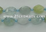 CNG6920 15.5 inches 8*12mm - 12*16mm faceted nuggets aquamarine beads