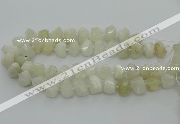 CNG6925 12*16mm - 15*20mm faceted nuggets white moonstone beads