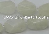 CNG6926 12*16mm - 15*25mm faceted nuggets white moonstone beads