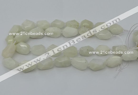 CNG6926 12*16mm - 15*25mm faceted nuggets white moonstone beads