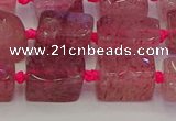 CNG6930 15.5 inches 5*8mm - 8*12mm nuggets strawberry quartz beads