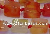 CNG6933 15.5 inches 8*12mm - 10*16mm nuggets red agate beads