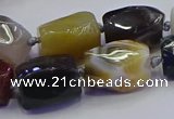 CNG6937 12*16mm - 15*20mm faceted nuggets mixed Botswana agate beads