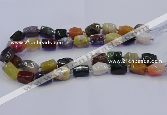 CNG6937 12*16mm - 15*20mm faceted nuggets mixed Botswana agate beads