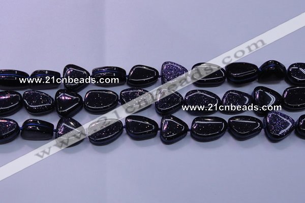 CNG694 15.5 inches 13*18mm - 15*16mm freeform blue goldstone beads