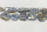 CNG6951 15.5 inches 22*30mm - 30*40mm freeform blue chalcedony beads