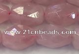 CNG6952 10*12mm - 10*14mm faceted nuggets rose quartz beads