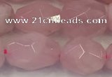 CNG6953 12*14mm - 13*16mm faceted nuggets rose quartz beads