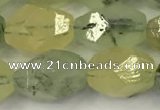 CNG6956 10*14mm - 12*16mm faceted nuggets green rutilated quartz beads