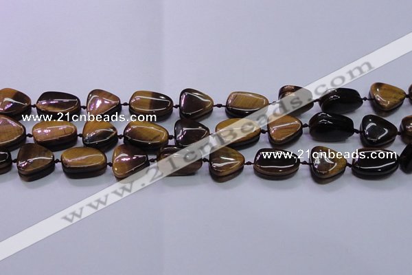 CNG696 15.5 inches 13*18mm - 15*16mm freeform yellow tiger eye beads