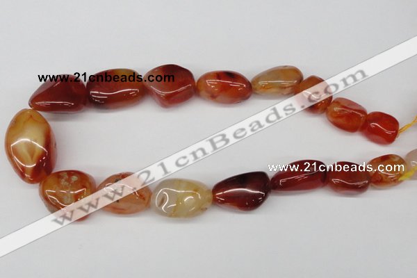 CNG70 15.5 inches 13*18mm - 25*35mm nuggets red agate gemstone beads