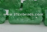 CNG7017 15.5 inches 10*28mm - 12*30mm freeform druzy agate beads