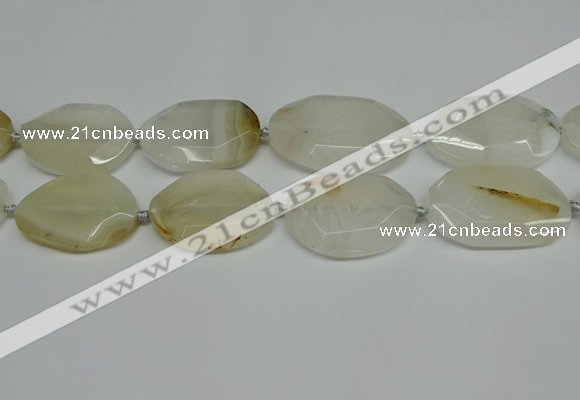 CNG7080 15.5 inches 25*35mm - 35*45mm faceted freeform agate beads