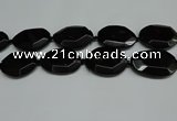 CNG7085 15.5 inches 25*35mm - 35*45mm faceted freeform black agate beads