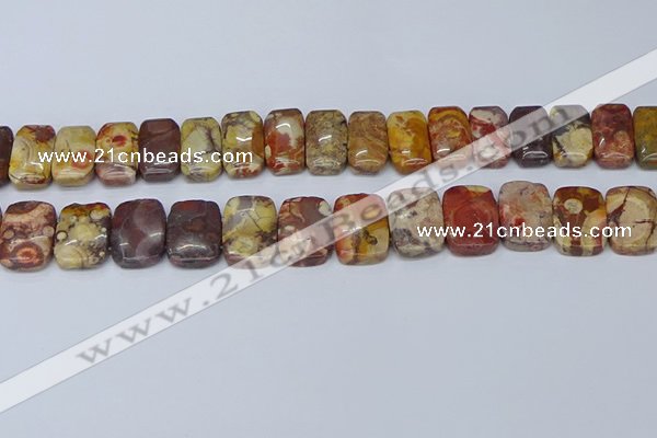 CNG7120 10*18mm freeform double drilled birdeye rhyolite beads