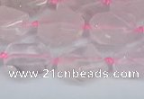 CNG7131 15.5 inches 6*10mm - 10*14mm faceted nuggets rose quartz beads