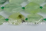 CNG7133 15.5 inches 6*10mm - 10*14mm faceted nuggets prehnite beads