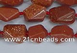 CNG7135 15.5 inches 6*10mm - 10*14mm faceted nuggets glodstone beads