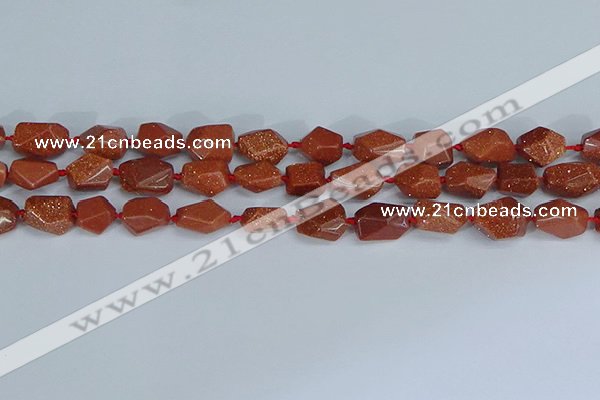 CNG7135 15.5 inches 6*10mm - 10*14mm faceted nuggets glodstone beads