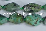 CNG7138 6*10mm - 10*14mm faceted nuggets African turquoise beads