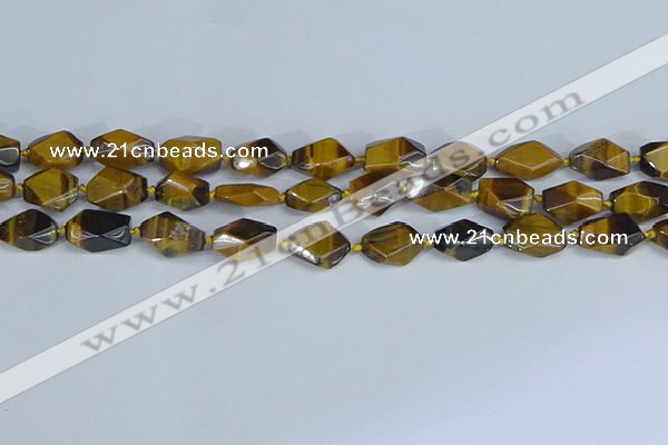 CNG7139 6*10mm - 10*14mm faceted nuggets yellow tiger eye beads